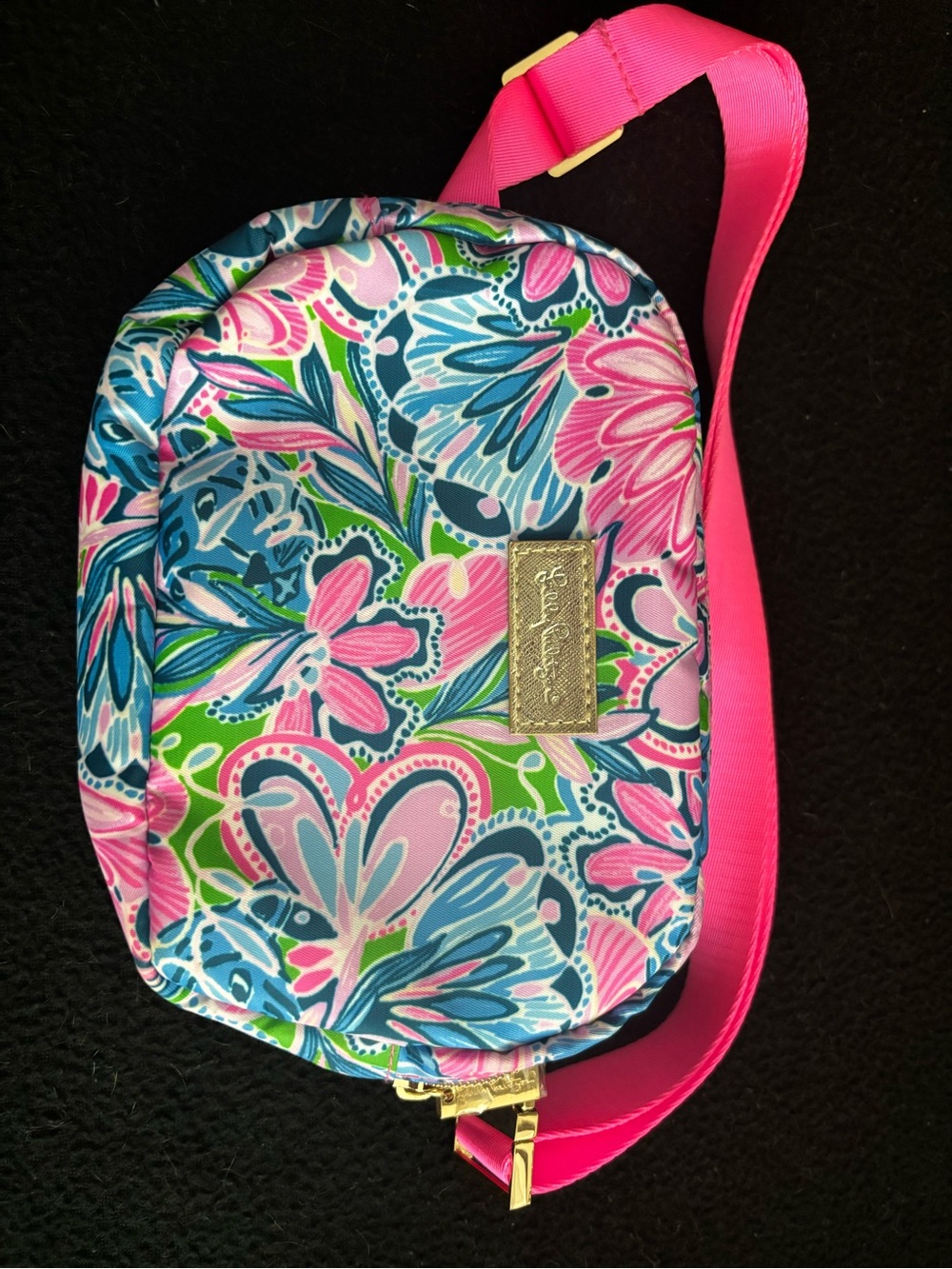 Lilly Pulitzer Pink Blue Green Floral Crossbody Bag